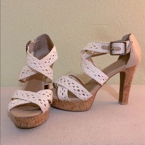 Cream crochet heels